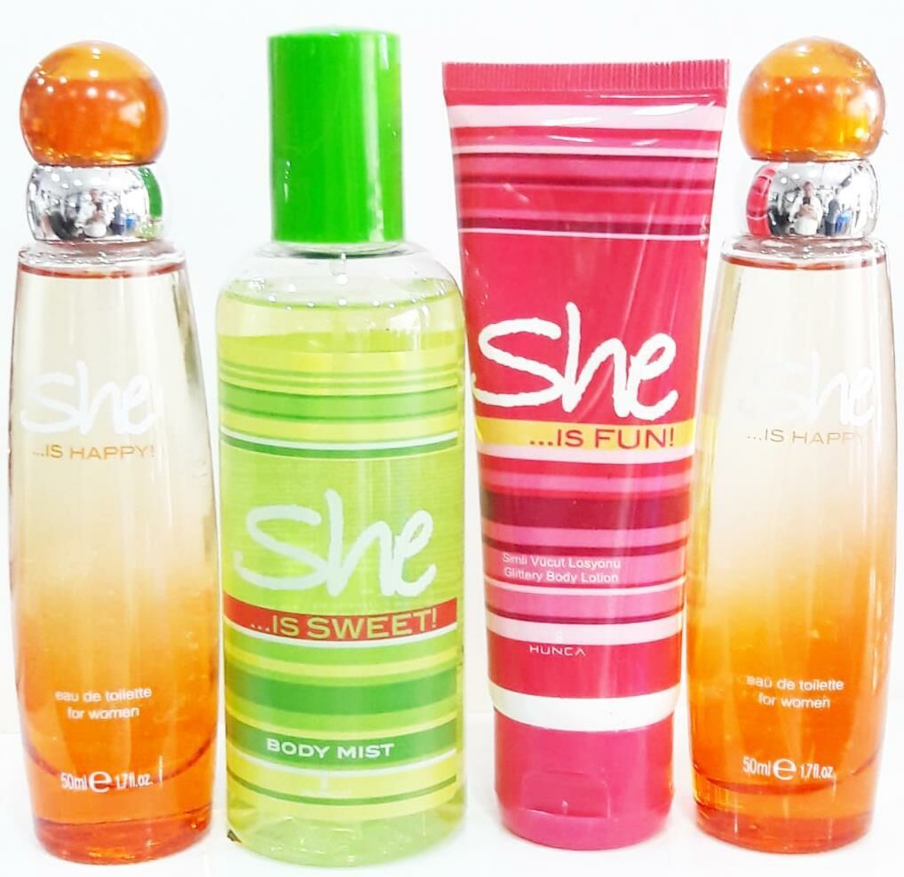 She Happy 2x 50 ml Edt + Vücut Spreyi 150 ml Body Mist+75 ml Losyon