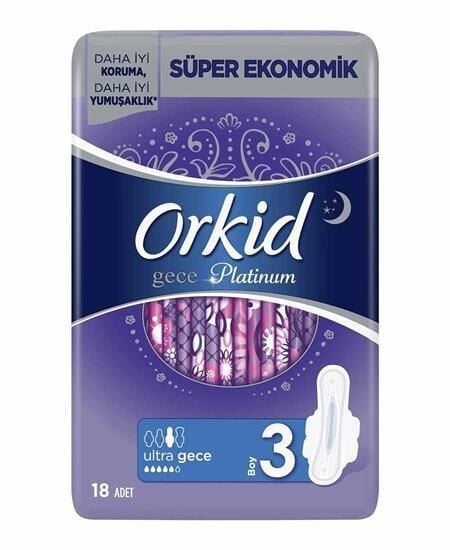 Orkid Platinum Gece Hijyenik Ped 18 li