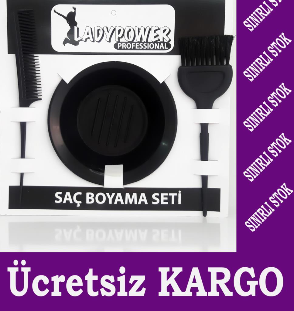 LADYPOWER Sira Saç Boyama Seti / Boyama Tas+Fırça+Tarak