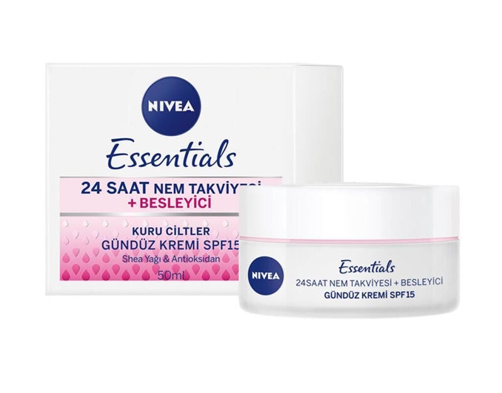 Nivea Essential 24 Saat Nem Takviyesi Besleyici Gündüz Kremi 50ml Kuru Ciltler