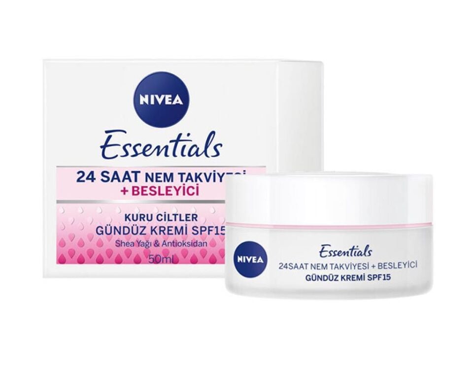 Nivea Essential 24 Saat Nem Takviyesi Besleyici Gündüz Kremi 50ml Kuru Ciltler