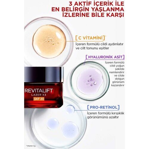 Loreal Revitalift Laser X3 Leke ve Kırışıklık Karşıtı Krem 50 Ml