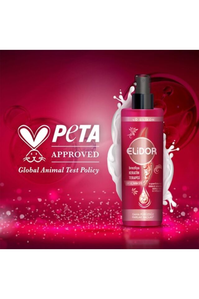Elidor Sıvı Saç Bakım Sütü Brezilya Keratin Terapisi Hidrolize Keratin Marula Yağı E Vitamini 200 ml