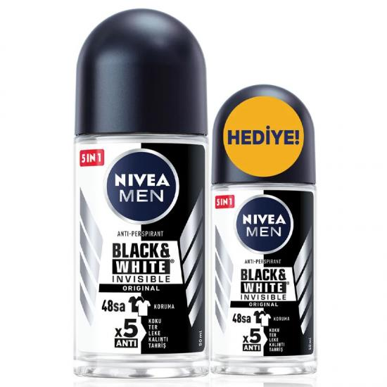 Nivea Roll-on 50 Ml + 25 Ml Black & White Men