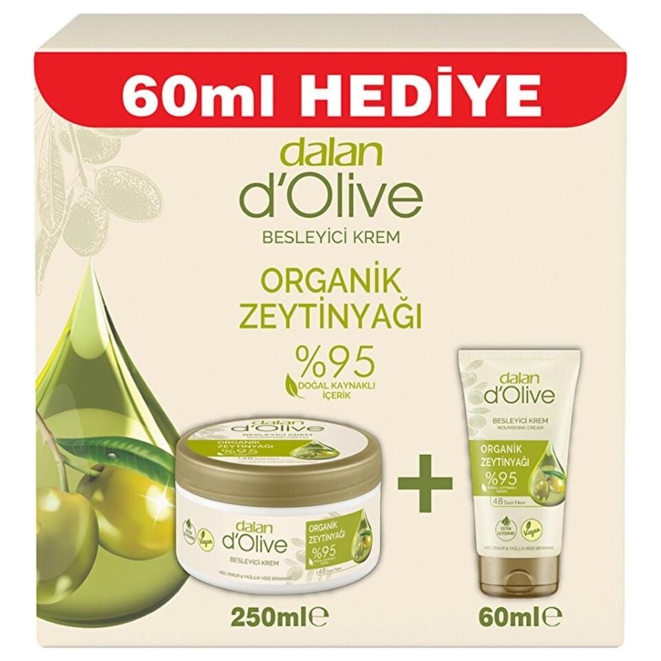 Dalan Zeytinyağlı 250 Ml + 60 Ml El ve Vücut Nemlendirici Bakım Krem Kavanoz