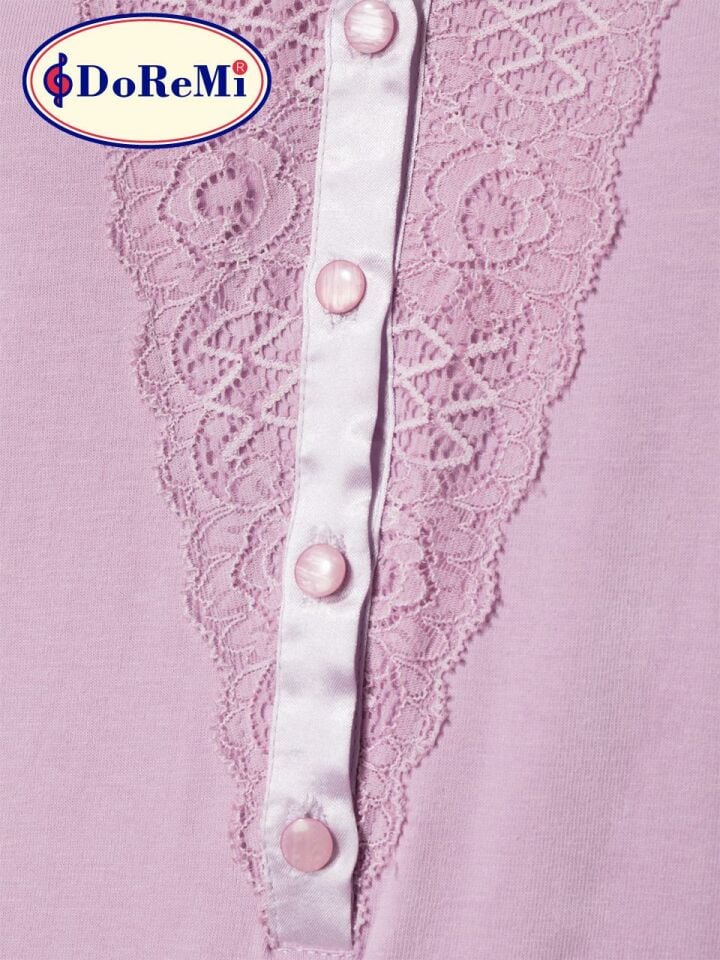 Pierre Cardin DoReMi Uzun Kollu Penye Gecelik Lila S-M -  - 002-000328