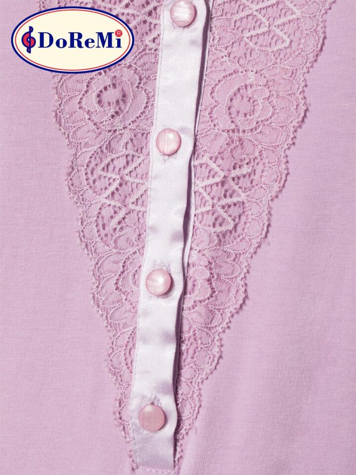Pierre Cardin DoReMi Uzun Kollu Penye Gecelik Lila S-M -  - 002-000328