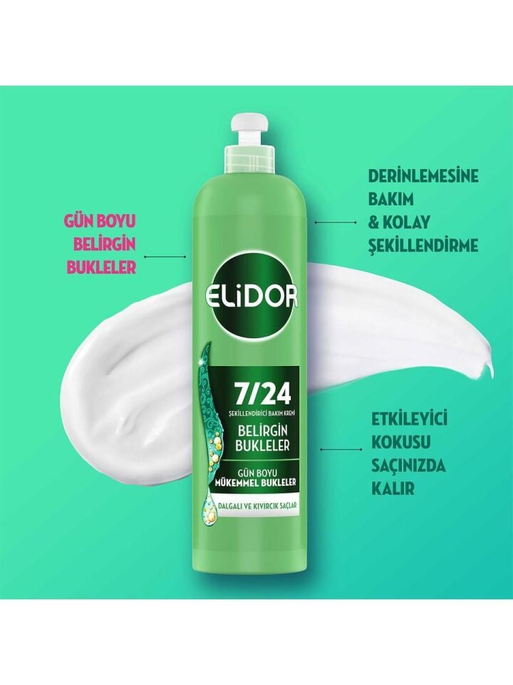 Elidor 7/24 Saç Kremi 240 Ml Belirgin Bukleler Yeşil