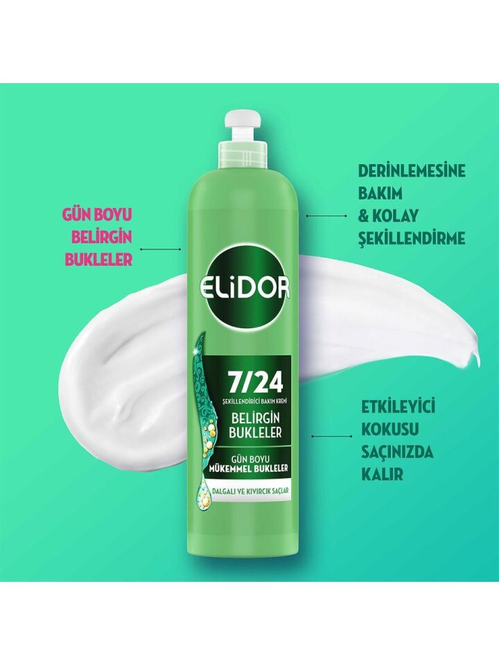 Elidor 7/24 Saç Kremi 240 Ml Belirgin Bukleler Yeşil