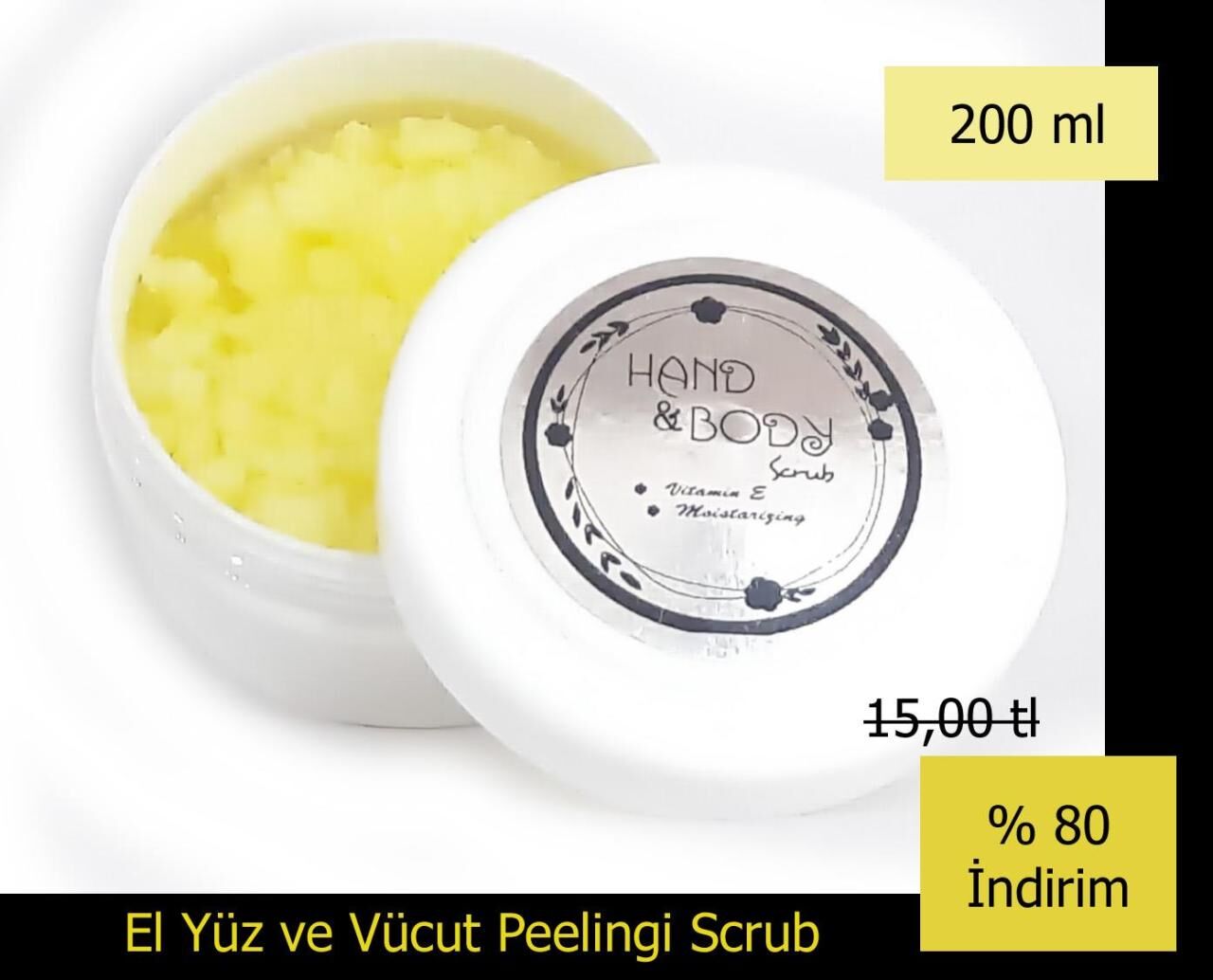 Hand Body Scrub Vanilyalı Vücut Peelingi 200 ml El Yüz Vücut