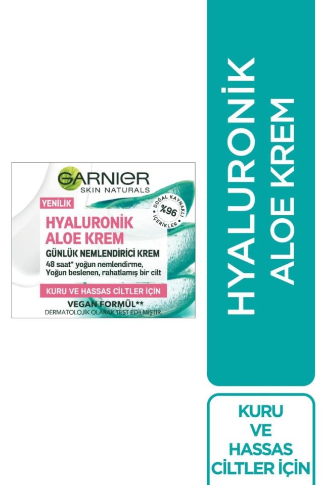 Garnier Hyaluronik Aloe Krem 50 ml Kuru ve Hassas Ciltler Nemlendirici