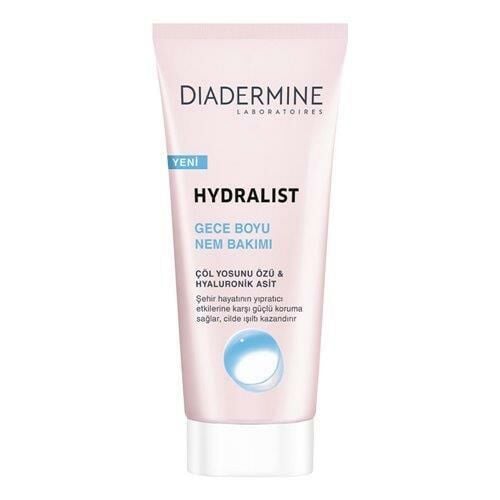Diadermine Hydralist Gece Boyu Nem Bakımı Çöl Yosunu Özü ve Hyaluronik Asit 100 ml