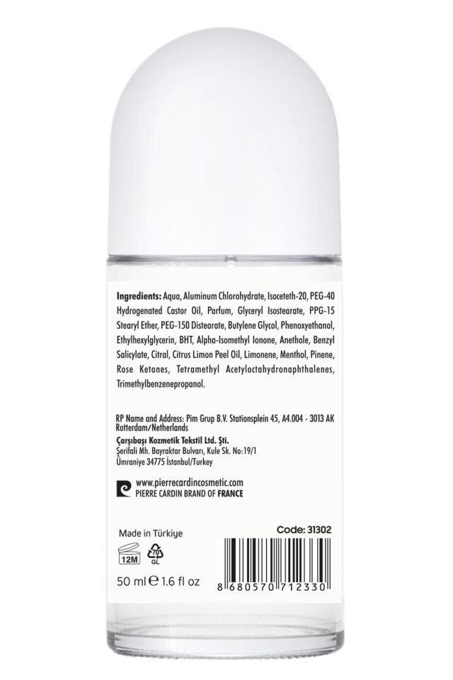 Pierre Cardin Roll-on Kadın Deodorant Ter Kokusu Önleyici Leke Bırakmayan 48 Saat Anti-perspirant Koruma – Pure Aura Saf Aura 50 ml-31302