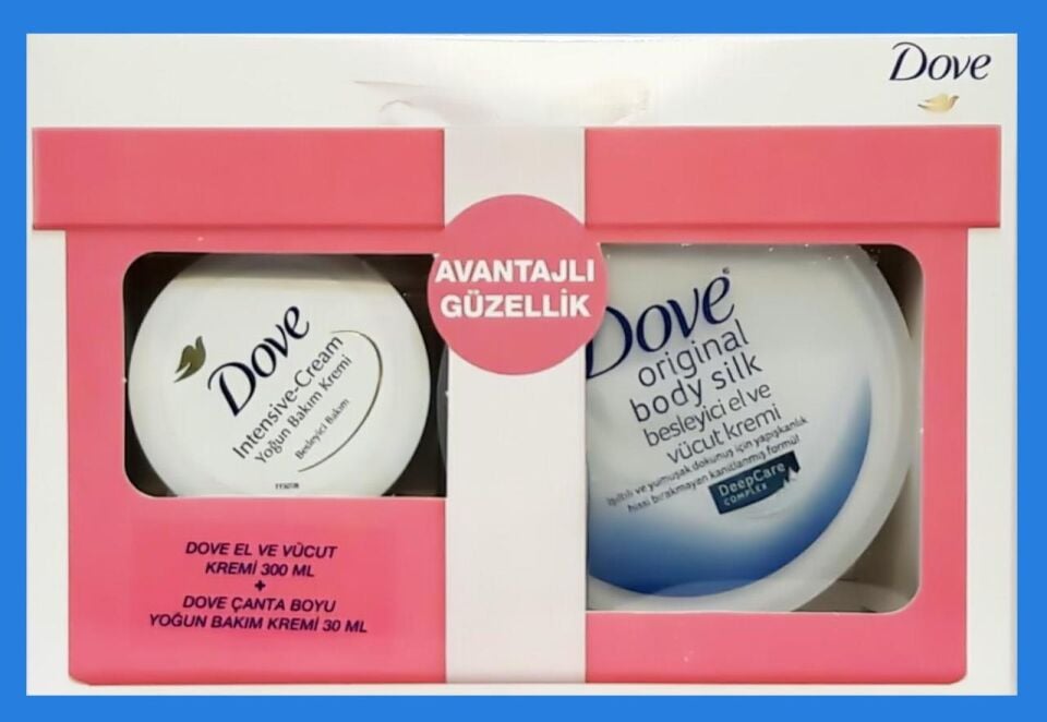Dove Body Silk Original 300 Ml + 30 Ml Intensive Tbox Kutu