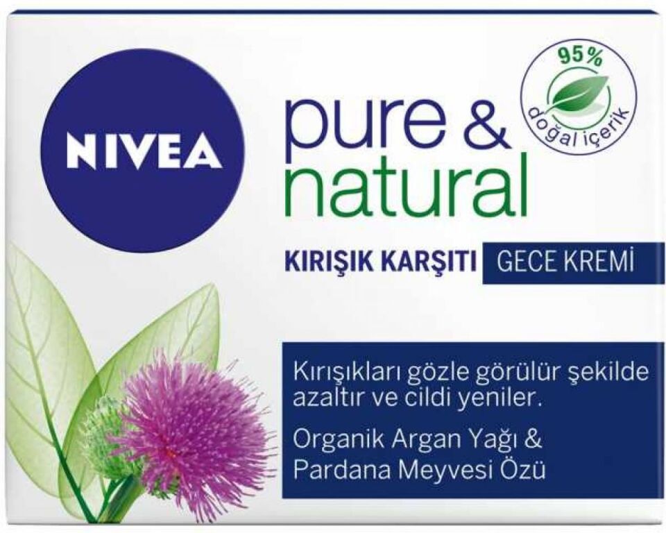 Nivea Pure & Natural Kirisik Karsiti Gece Kremi 50 Ml