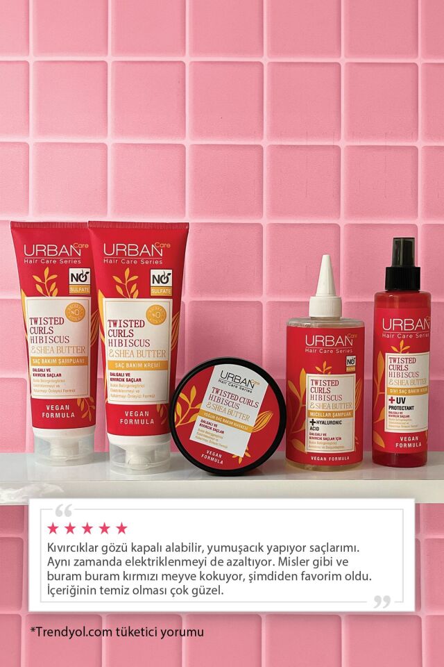 Urban Care Bukleli Saçlar için Onarıcı Saç Bakım Köpüğü 150 Ml. Twisted Curls Hibiscus - Shea Butter Curl Mousse - Saç Köpüğü