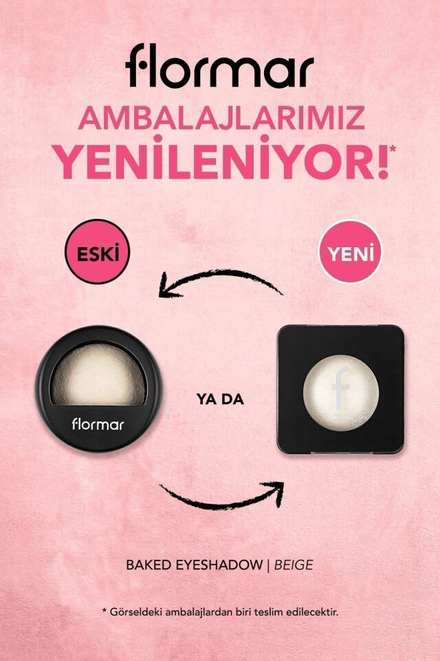 Flormar Yoğun Işıltılı Göz Farı - 001 Beige - Baked Eyeshadow - 8682536052344