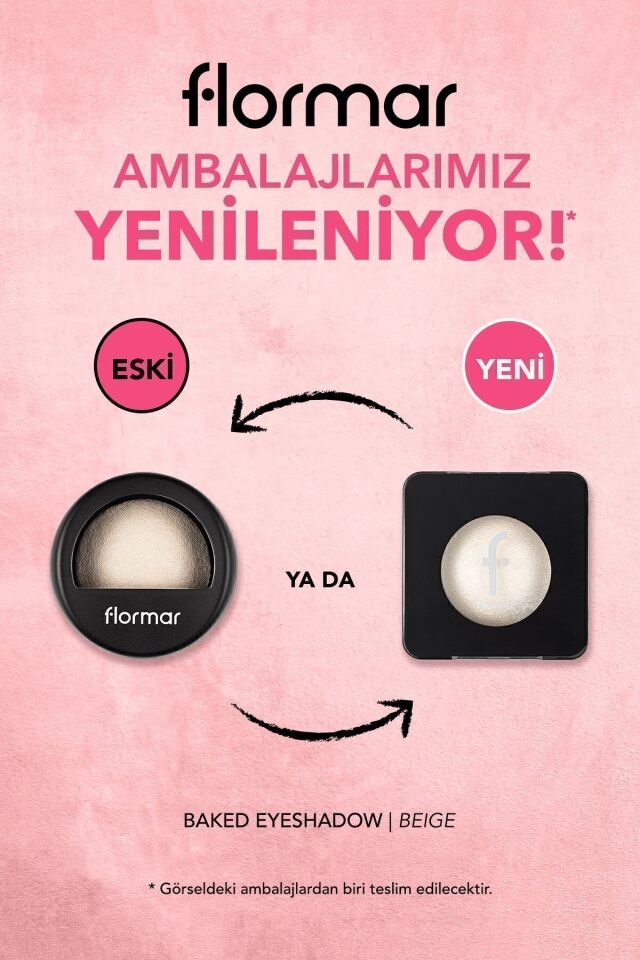 Flormar Yoğun Işıltılı Göz Farı - 001 Beige - Baked Eyeshadow - 8682536052344