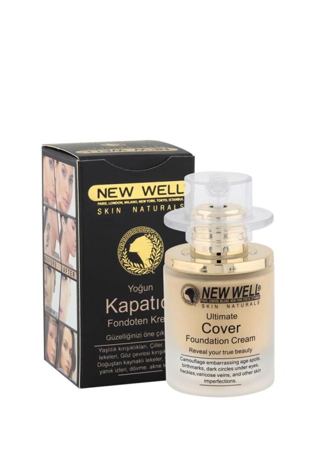 New Well Yoğun Kapatıcı Krem Cover Şişe Fondöten 01