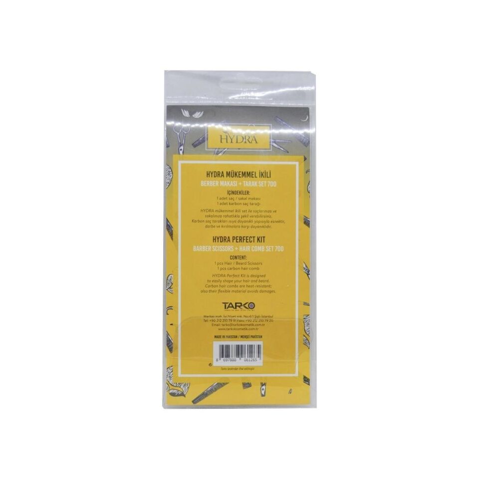 Tarko Hydra 700 Berber Makası + Tarak İkili Set