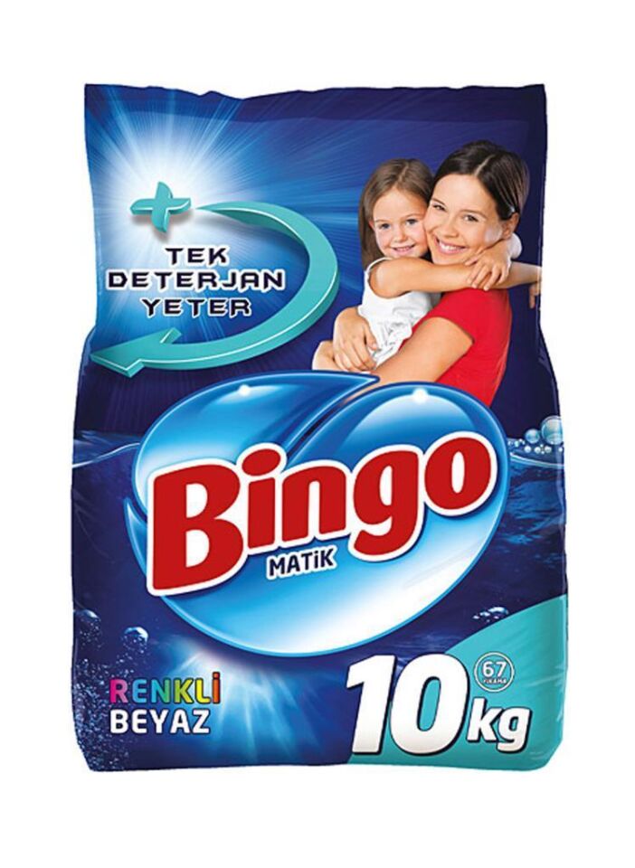 Bingo Matik Toz Çamaşır Makinesi Deterjanı 10 Kg Renkli ve Beyazlar İçin