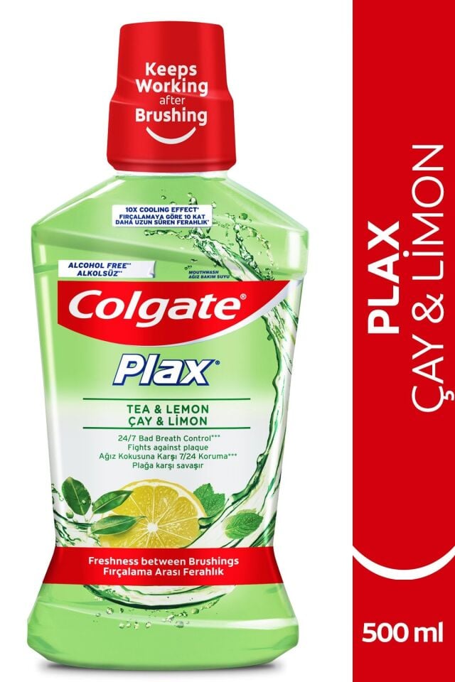 Colgate Plax Alkolsüz Ağız Bakım Suyu 500 ml Çay ve Limon
