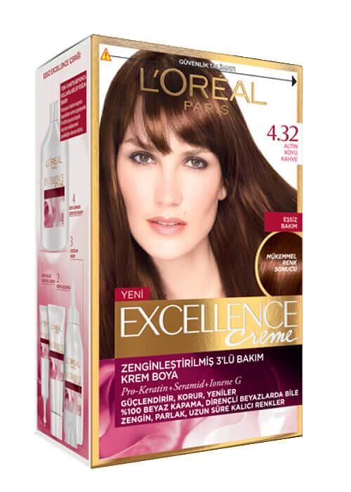 delist Loreal Excellence 4.32 Altın Koyu Kahve