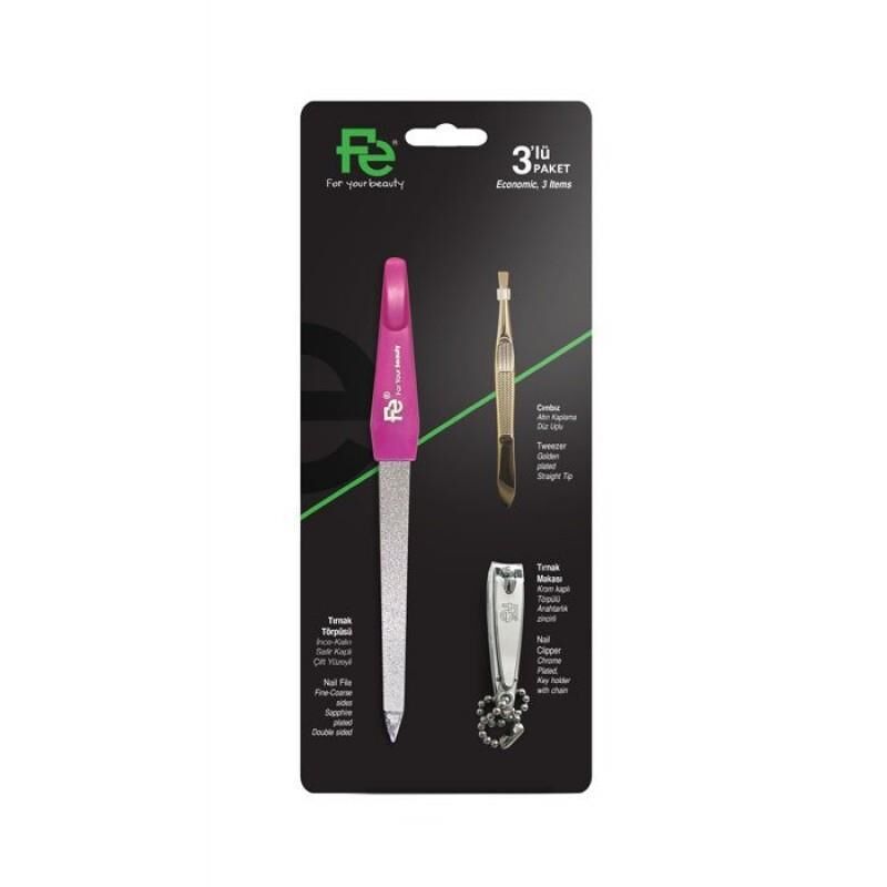 Fe 3 Lü Bakım Seti Törpü + Cımbız + Tırnak Makası