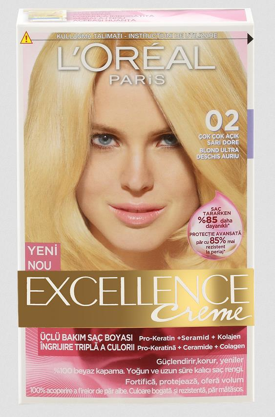 delist Loreal Excellence 02 Çok Çok Açık Sarı Dore