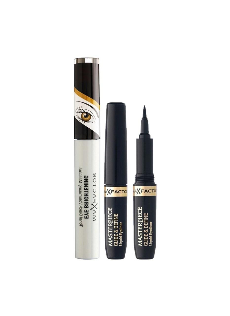 Max Factor Masterpiece Glide Define Eyeliner + Eye Brightening Maskara Set