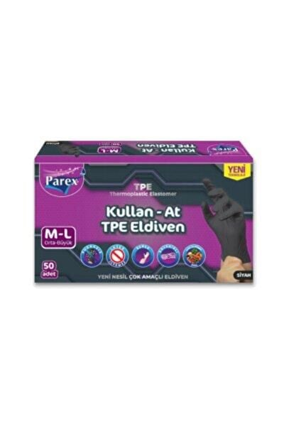 Parex Kullan-At TPE Eldiven Siyah Renk Orta-Büyük Boy 50 li Kutu
