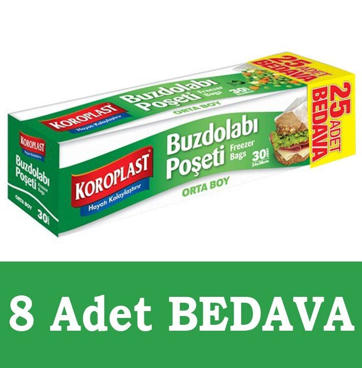 Koroplast 38 Adet Orta Boy Buzdolabı Poşeti 24x38cm