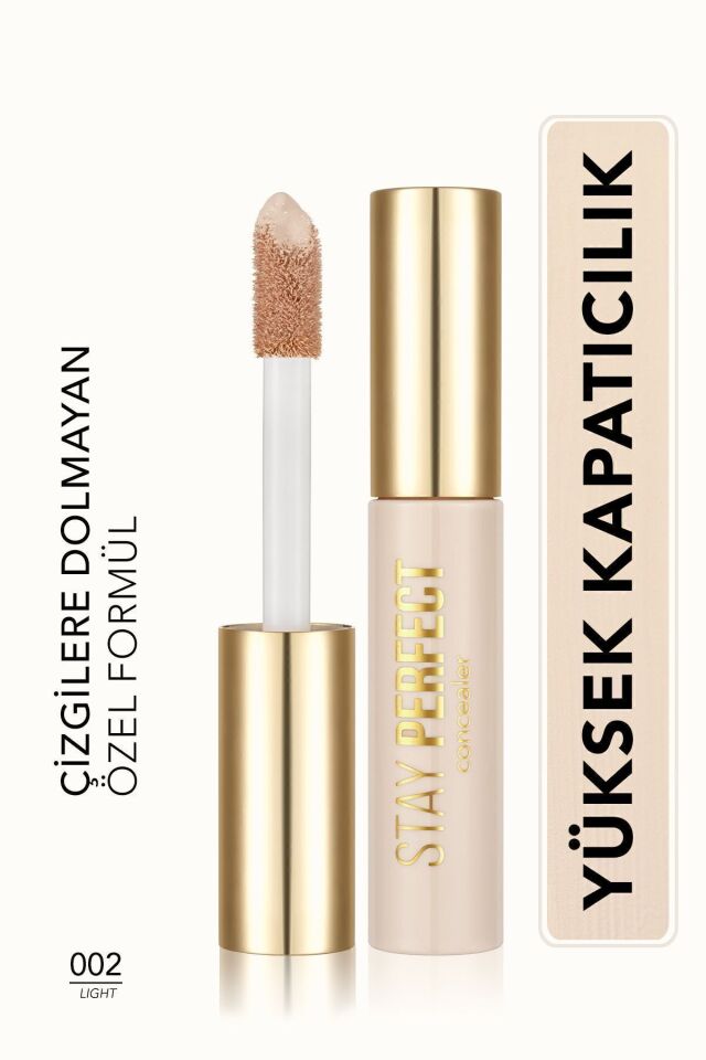 Flormar Likit Kapatıcı 002 Light Stay Perfect Yüksek Pigmentli & Yarı Mat Bitişli Concealer