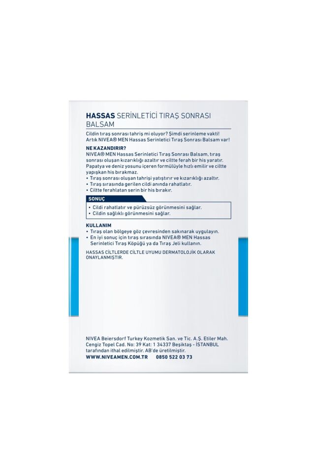 Nivea After Shave Balsam Hassas Serinletici 100 Ml