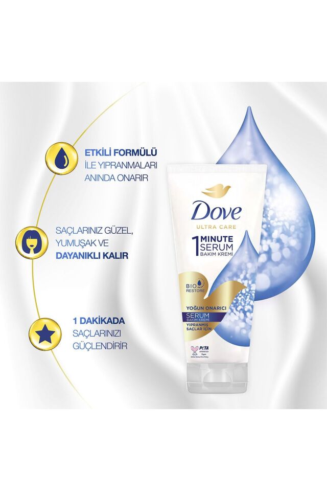 Dove Ultra Care 1 Minute Serum Saç Bakım Kremi Yoğun Onarıcı 170 ml