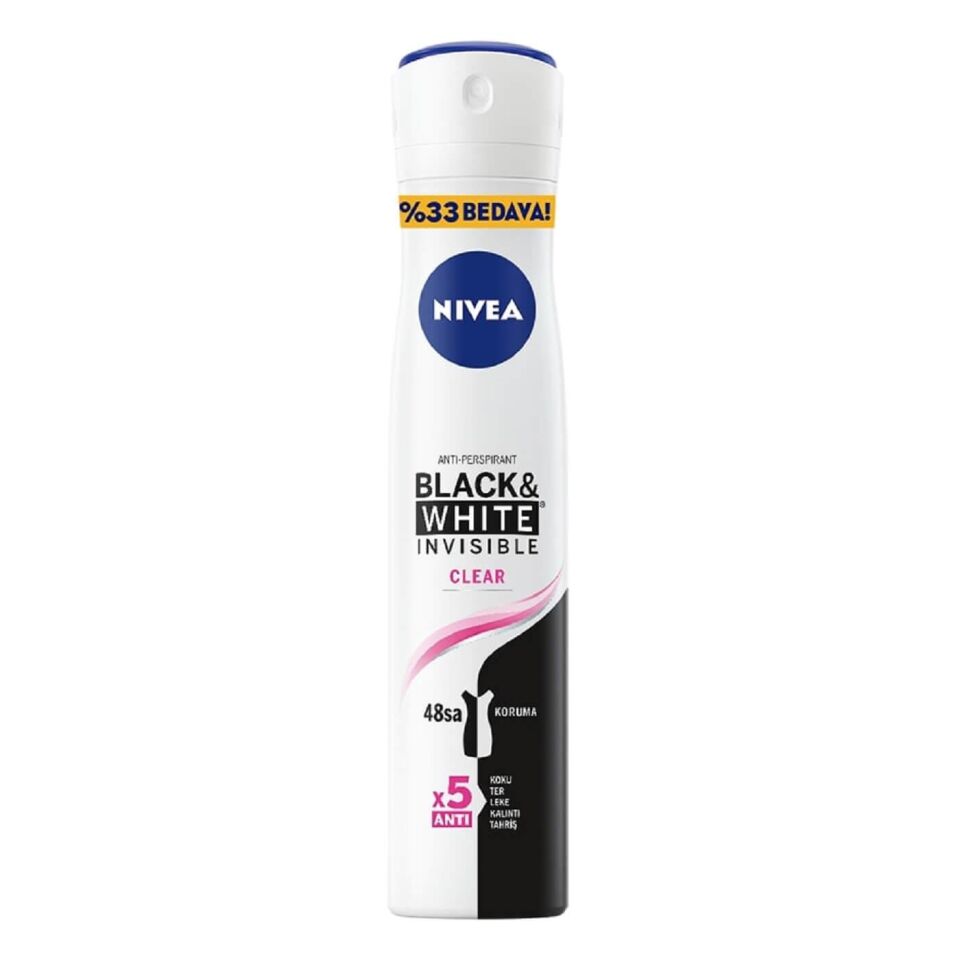 Nivea Deodorant 200 ml Kadın Black&White Invisible Clear