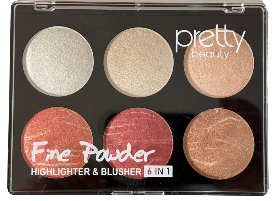 Pretty 6 lı Makyaj Seti 3 Allık + 3  Highlighter 01 - PB426