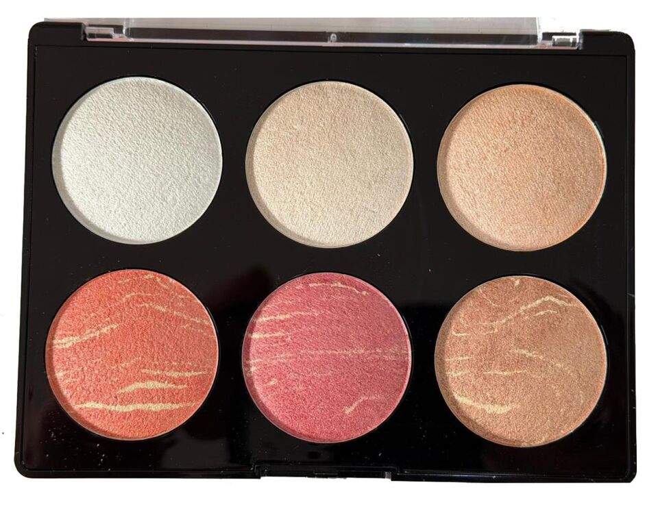 Pretty 6 lı Makyaj Seti 3 Allık + 3  Highlighter 01 - PB426