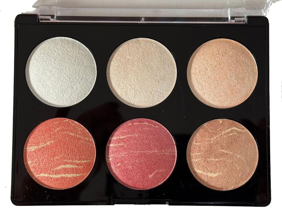 Pretty 6 lı Makyaj Seti 3 Allık + 3  Highlighter 01 - PB426