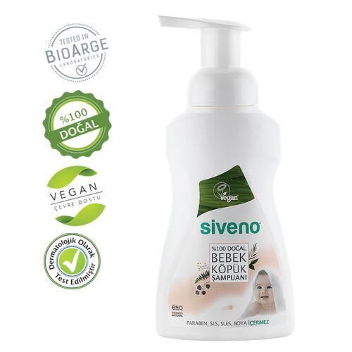 Siveno %100 Doğal Bebek Köpük Şampuan 250 Ml