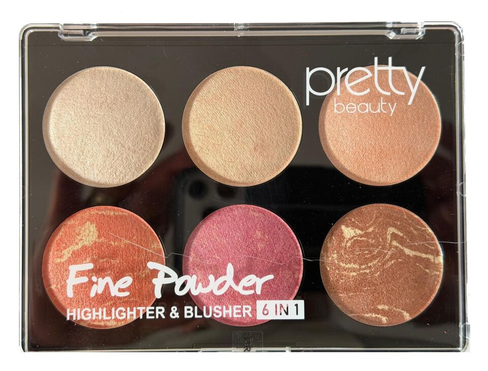 Pretty 6 lı Makyaj Seti 3 Allık + 3  Highlighter 02 - PB426