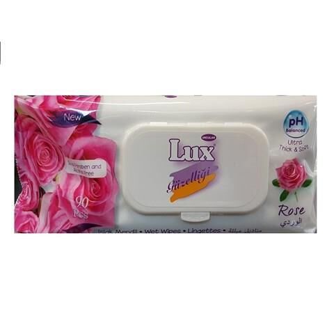 Lüx 90 lı Kapaklı Islak Mendil Gül