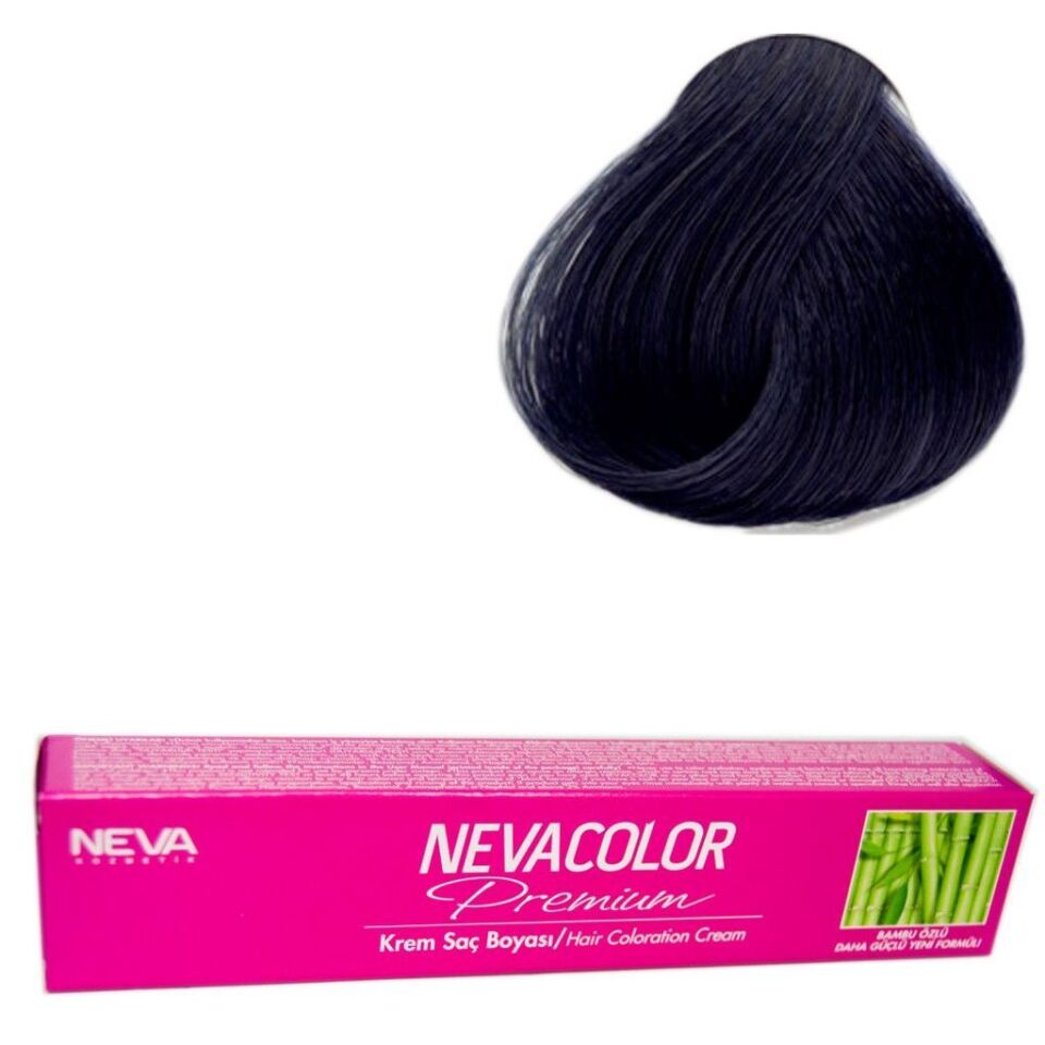 Neva Color Tüp Saç Boyası 1.1 Mavi Siyah 50 Gr + Oksidan Sıvısı 50 Ml