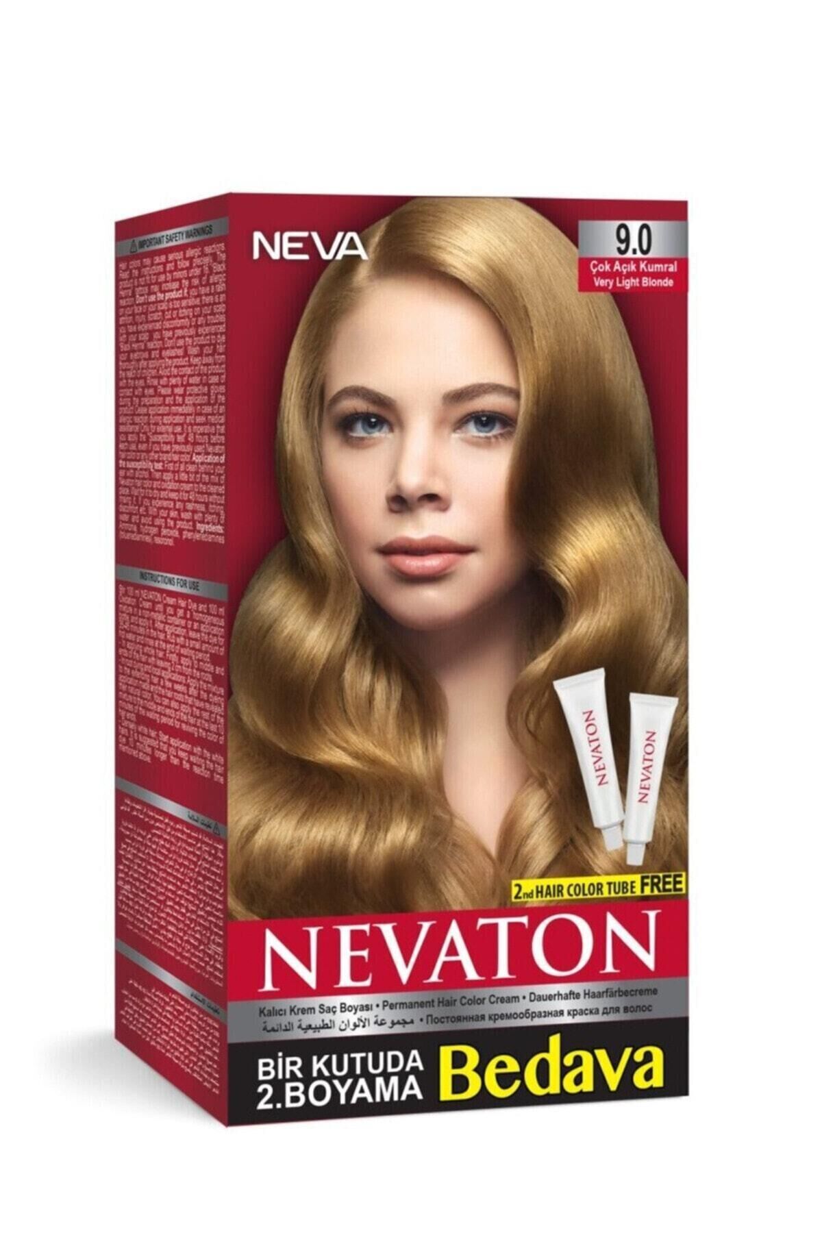 Nevaton 9.0 Çok Açık Kumral Saç Boyası Seti 1 Kutuda 2 Boyama