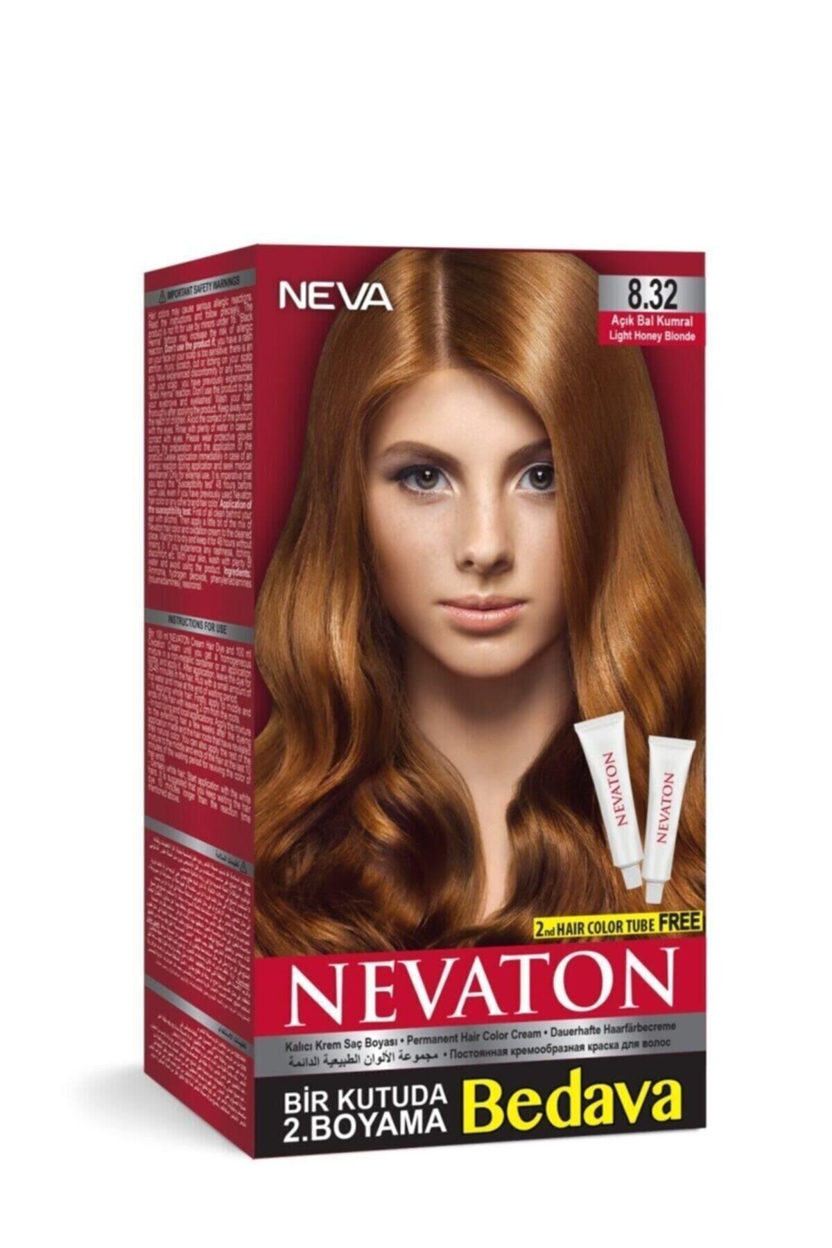 delist Nevaton 8.32 Açık Bal Kumral Saç Boyası Seti 1 Kutuda 2 Boyama