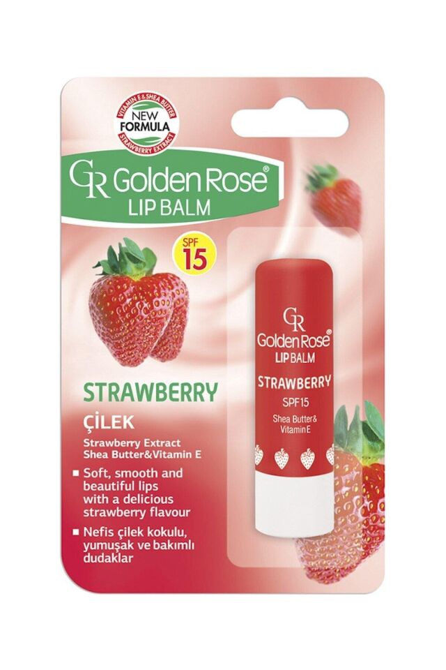 Golden Rose Dudak Koruyucu Nemlendirici Lip Balm Çilek SPF15