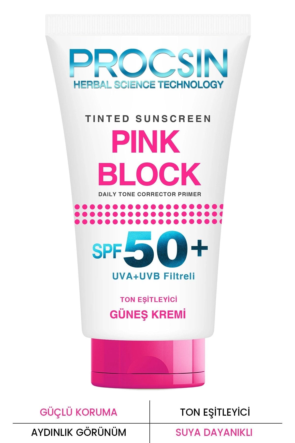 Procsin Pink Block Spf 50+ Ton Eşileyici Güneş Koruyucu Krem 50 Ml