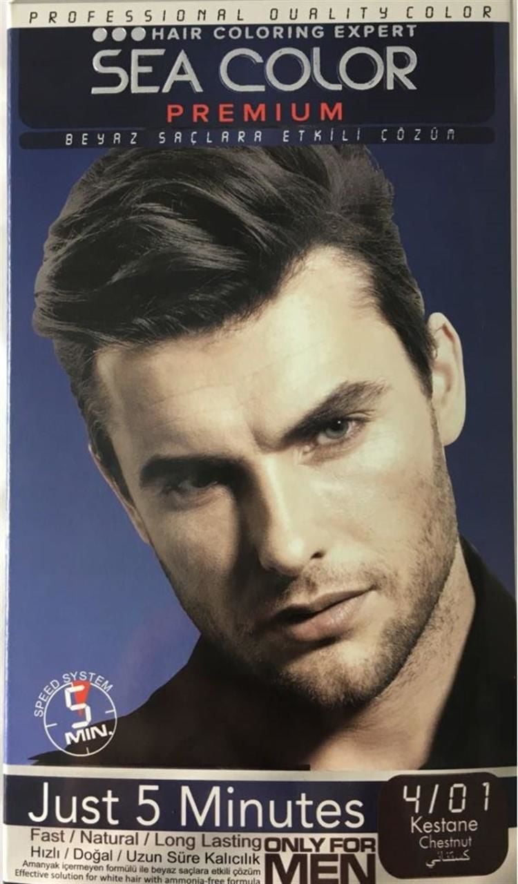 Sea Color Just 5 Premium Erkek Saç ve Sakal Boyası Kahve Kestane 4.01