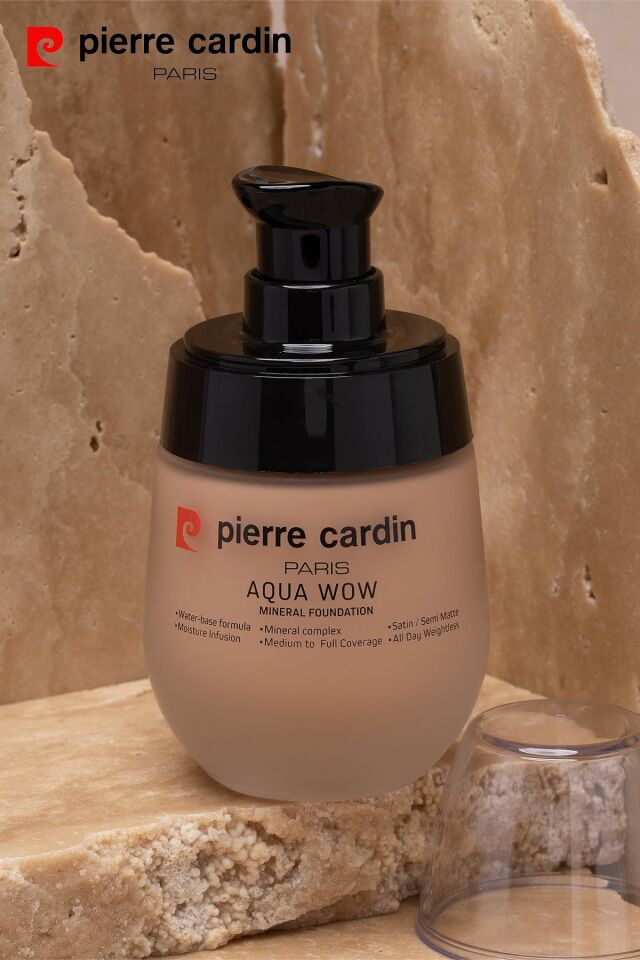 12218-Pierre Cardin Aqua Wow Mineralli Su Bazlı Fondöten Tawny Beige 703 with Warm Neutral