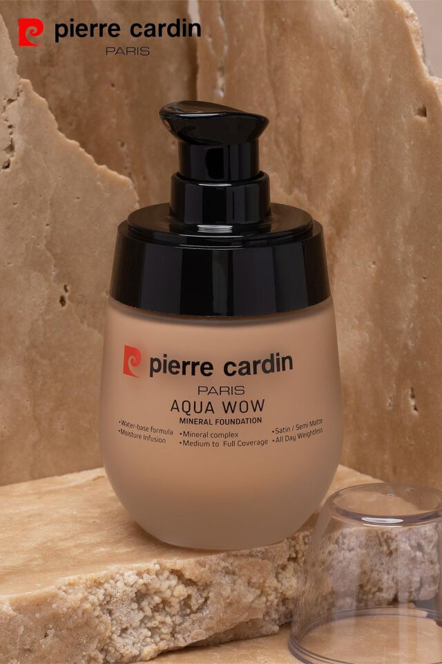 12216-Pierre Cardin Aqua Wow Mineralli Su Bazlı Fondöten Ivory 406 Skin with Warm Yellow